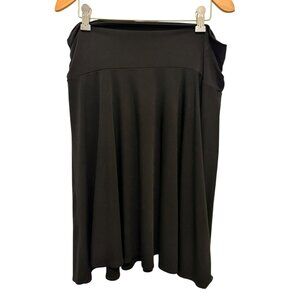 Black Knee-Length Skirt With Ruched Details Size L (12-14) Comfortable & Flowy D